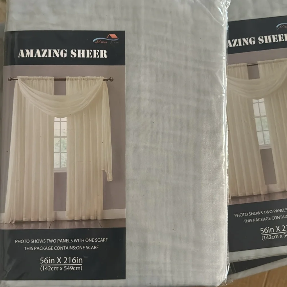 Amazing sheer silver window scarf